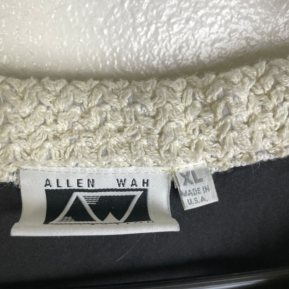 Vtg Allen Wah Colorful Sweater XL Mens Southwest Zig Zag Textured Knit Lined - Picture 10 of 12